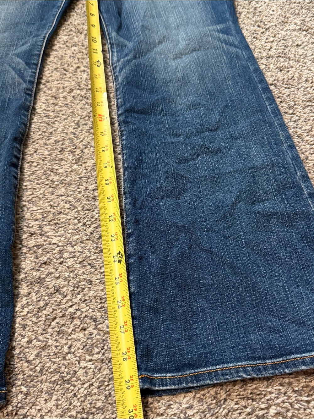 Women’s American Eagle Dark Blue Flared Jeans Kick Boot Super Stretch size 18 - Picture 3 of 7